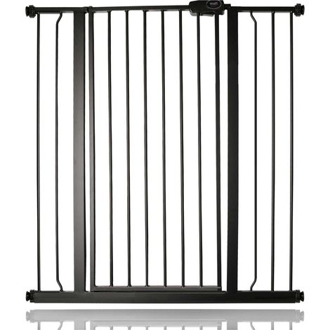 Safetots Extra Tall Metal Safety Gate Pressure Fit, 94.3cm - 101.9cm, Matt Black, 104cm in Height, Extra Tall Baby Gate