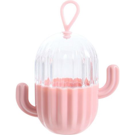 Boîte de Rangement Voyage pour Éponge Maquillage en Forme de Cactus - Coffret Portable pour Blender et Puff Poudre Rose (1/5)