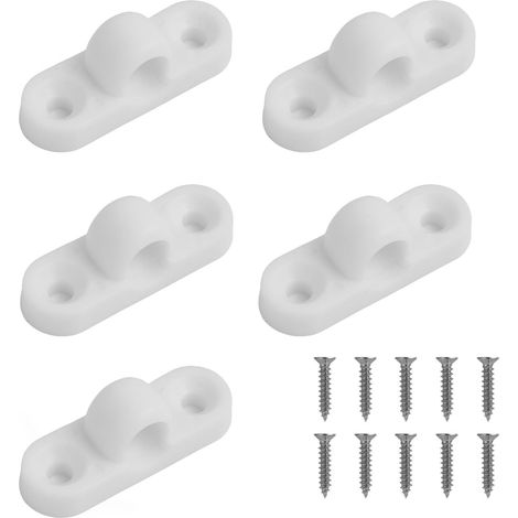 Lot de 5 Œillets Muraux Plastique Blanc - Ouverture 8 mm - Résistants Intempéries - Fixation Auvent Caravane Camping-Car (1/5)