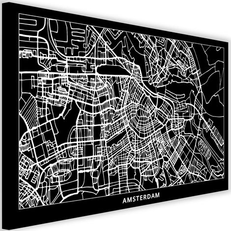 Tableau sur toile Plan de la ville d'Amsterdam 60x40 (1/5)