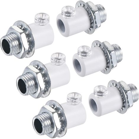 Lot de 6 presse-étoupes métalliques blancs à vis