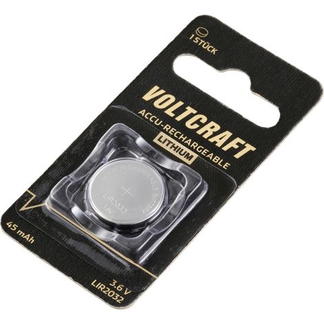 VOLTCRAFT LIR2032 Knopfzellen-Akku LIR 2032 Lithium 45 mAh 3.6 V 1 St. (1/4)