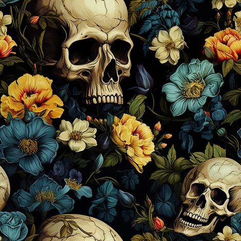 Tela decorativa para exteriores Oxford - Motivo de calavera I DX4193 (1/5)