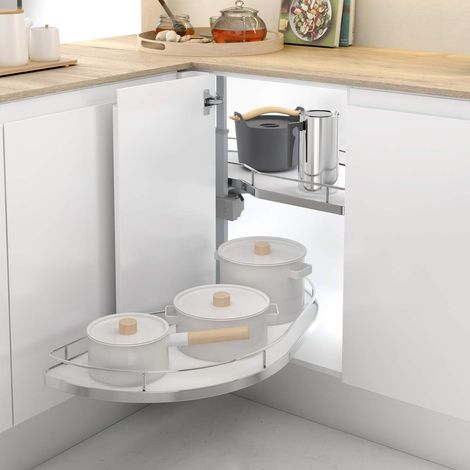 Plateau Coulissant Amovible Coin mélaminé Blanc Largeur de Porte 500 mm (1/3)