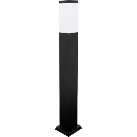 Borne de Jardin 80cm Carré Marron pour Ampoule E27 - SILUMEN (1/5)