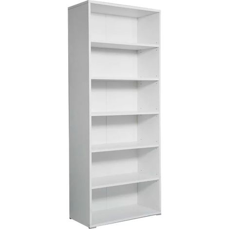 Libreria 6 Ripiani 72,3x34,1x177,1 cm in Truciolare Nobilitato Bianca (1/5)