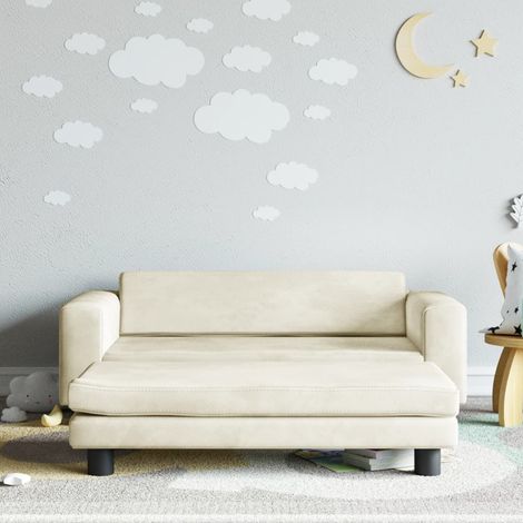 Canapé avec repose-pied pour enfants,Canapé de Salon,Fauteuil Club crème 100x50x30 cm velours DGBDF991358 MaisonChic (1/5)