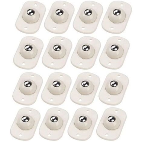 Sollbry Mini roulettes auto-adhésives, roulettes à tige, roulement à rouleaux, roue universelle rotative à 360 °, poulie collante pour poubelle, boîte de rangement, petits meubles (blanc-pivotant) (1/2)
