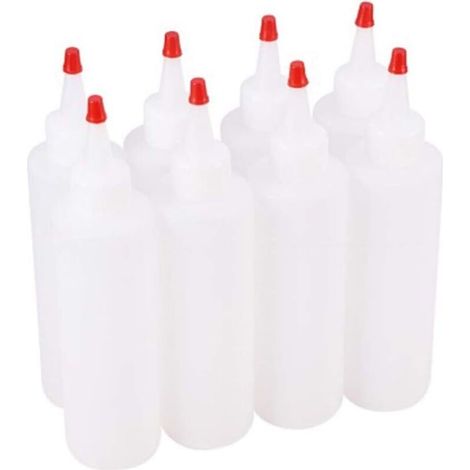 8 Pcs Boîteilles à Presser, Boîteilles Souples Transparents en Plastique, Boîteilles de Condôment Réutilisables en Plastique, pour Les Condôments, La Peinture, Le Bricolage, L'artisanat, La Colle-Fei (1/5)