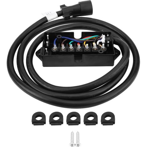 Hochleistungs-7-poliges Anhängerkabel mit 7-facher Verteilerdose, 2,4 Meter Kabel für Wohnwagen und Wohnmobile (1/5)