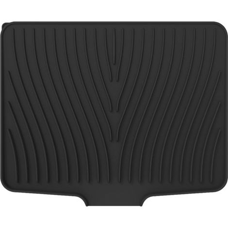 Tapis égouttoir en silicone – Antidérapant et résistant à la chaleur jusqu'à 230 °C – Séchage rapide avec système d'égouttage – Pliable et sans BPA – 40 x 33 cm – Gris (1/5)