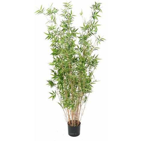 Bambou Oriental Artificiel cannes fines en pot H 160 cm D 80 cm Vert - dimhaut: H 160 cm - couleur: Vert