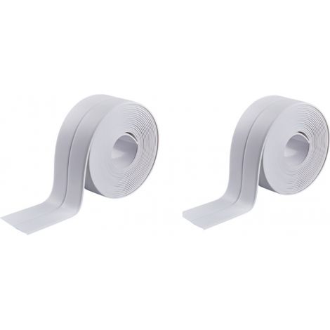 Lot 2 plinthes flexibles PVC blanc 38mm, autocollantes, faciles à poser, qualité supérieure, longueur 3,2m