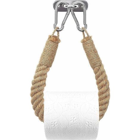Ulisem Toilet Paper Holder,Hemp Rope Towel Holder for Bathroom and Kitchen Bathroom Paper Holder Toilet Towel Roll Holder (Yellow) (1/5)