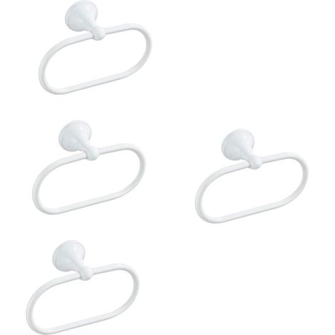 Juego de 4 toalleros de pared blancos para baño, resistentes, de diseño elegante y que ahorran espacio. (1/5)