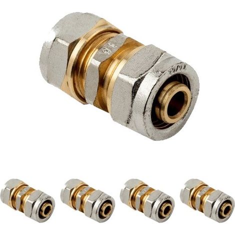 Set di 5 Manicotto per tubo di compressione multistrato da 16 mm, senza necessità di crimpatrice, grigio