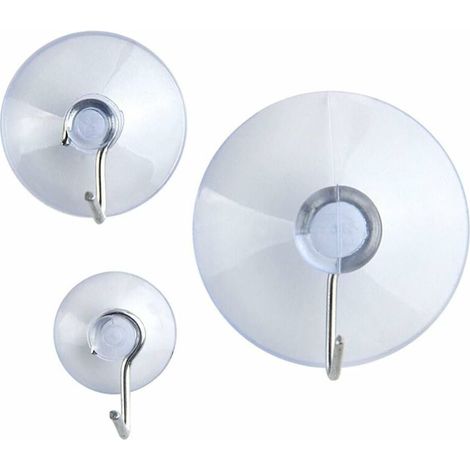 30 Peices Plastique Ventouse Ventouses avec Crochets, 3 Taille 45 mm, 30 mm, 20 mm dans une Boîte PP (Transparent)