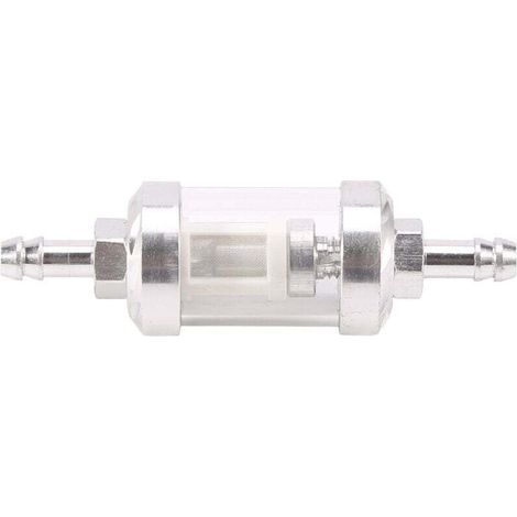 Filtro carburante universale per motori a petrolio greggio, vetro cromato, 5/16 pollici, 8 mm, argento, Motos-Crezuo