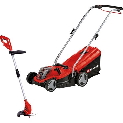 Einhell Garten Set Akku Rasenmäher GE-CM 18/33 Li Rasentrimmer GC-CT 18/24 Li
