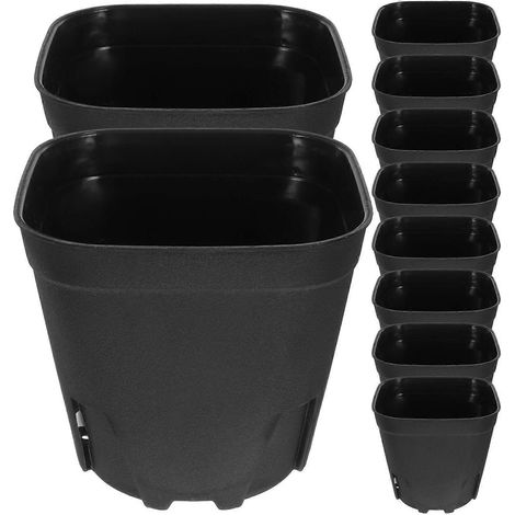 20 pots pour semis, pots de plantation en plastique, fournitures de jardinage noires (1/5)
