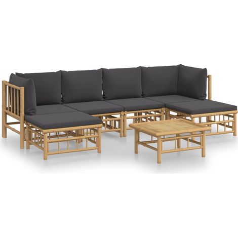 Maison Exclusive - 7-tlg. Garten-Lounge-Set mit Dunkelgrauen Kiss