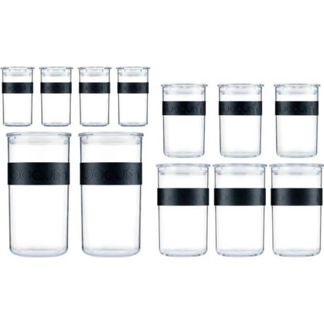 Bocaux conservation - BODUM - PRESSO SET - 12 bocaux plastique avec couvercle hermétique