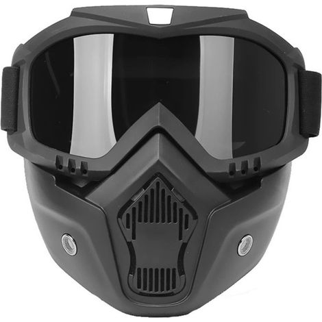 Masque de protection faciale haute définition pour moto, avec filtre buccal, pour casque jet de motocross. (1/5)