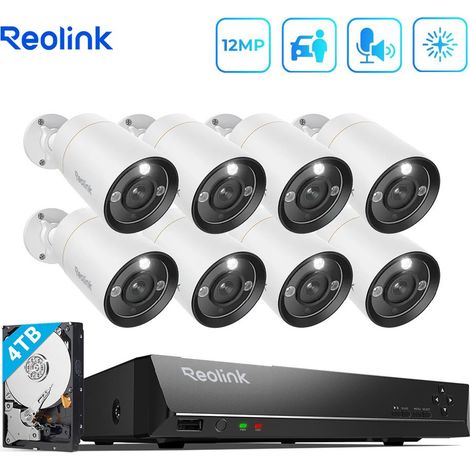 Reolink – Caméra de surveillance 12MP 6K PoE – Vision nocturne couleur – Détection intelligente personnes/véhicules – Audio bidirectionnel – Étanchéité IP66
