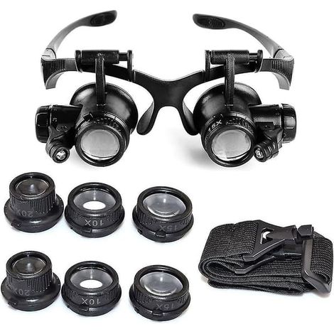 Ecleanfy - Loupe LED réglable à grossissement 10x, 15x, 20x et 25x pour bijoutiers et horlogers (1/3)