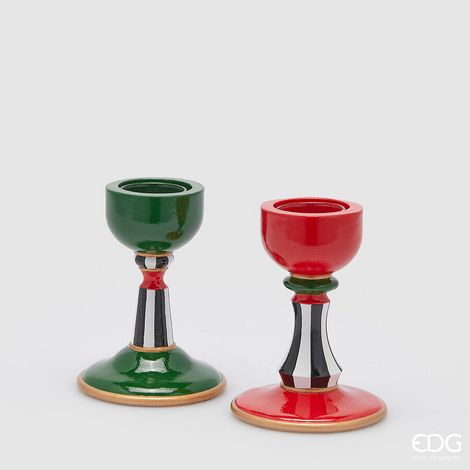 EDG Enzo De Gasperi Portacandela di Natale Scacchi Ass. H 15 Cm D 11 Cm White Black 1 Pz (1/3)