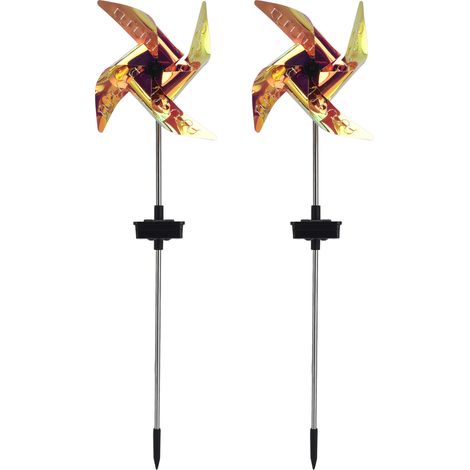 Set di 2 innovative luci da giardino a LED solari, decorative, ideali per giardini, cortili, parchi e sentieri esterni.