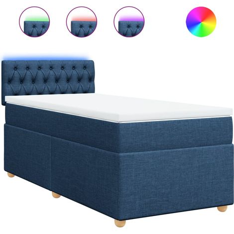 Maison Exclusive - Boxspringbett mit Matratze Blau 90x190 cm Stof