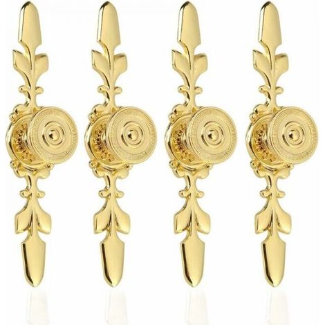 4Pcs (Gold) Vintage Style Zinc Alloy Drawer Handles Furniture Pull Knob Drawer Cabinet Cupboard Wardrobe with Screws Home Decoration (1/5)