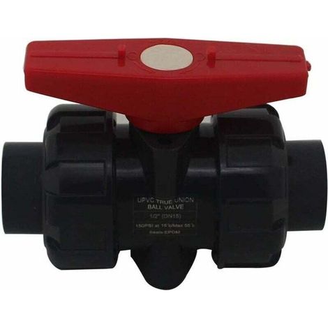 Vanne double union à coller diam 20 mm vanne boisseau pvc robinet boisseau sphérique robinet a bille sphere pour piscine,DN15 (Diamètre Interne 20mm) (1/4)
