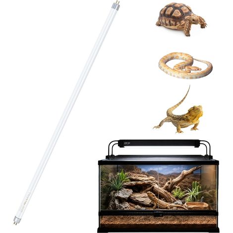 Ampoule UVB T5 24 W pour reptile 10.0, ampoule UVB pour reptile, ampoule UVA UVB linéaire T5 HO, lampe UVA/UVB 55,9 cm pour dragon barbu, gecko, tortue, lézard (1/5)