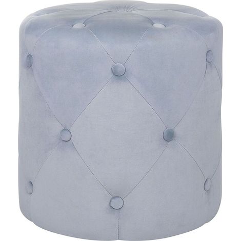Pouf COROLLA Samtstoff Hellgrau