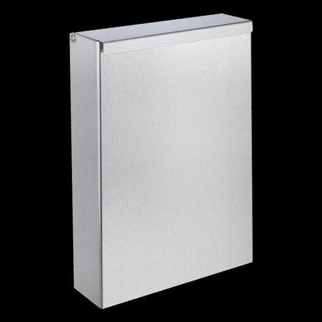 Delabie Poubelle réctangulaire ré-équerre montage mural plate 4,5 l acier inox satiné (1/2)