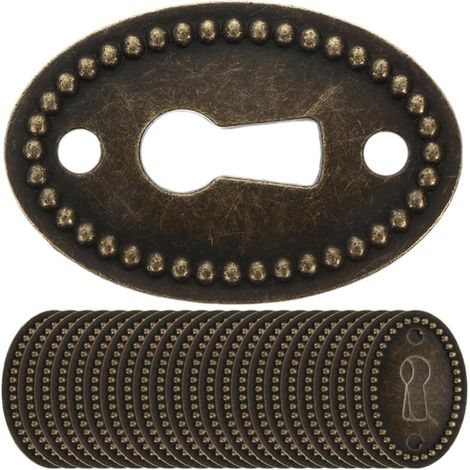 24 cache-serrure ovales 35x23mm en alliage antique pour commode (1/5)