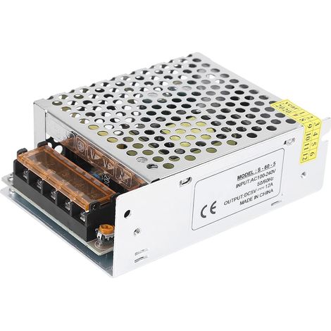 Alimentation à Découpage, Avec Adaptateur D'entraînement à Faible Ondulation CC, Transformateur à Led, Pour Cctv DC 5V, Automatisation Industrielle(S-60-5(5V/12A/60W)AC100-240V) (1/5)