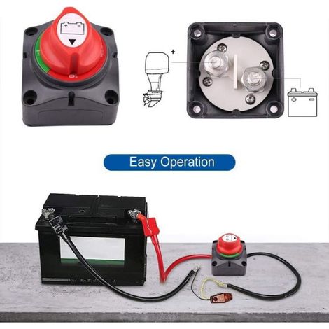 Interrupteur De Batterie - 6 V 12 V 24 V 48 V 60 V - 275 A Continu - Pour Voiture Camping Car Bateau Camion - 1 Pièce (1/5)