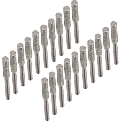 Ensemble de 20 pièces pour affûter une chaîne de tronçonneuse, comprenant une lime rotative et des outils de polissage, argenté, 4 mm (1/5)