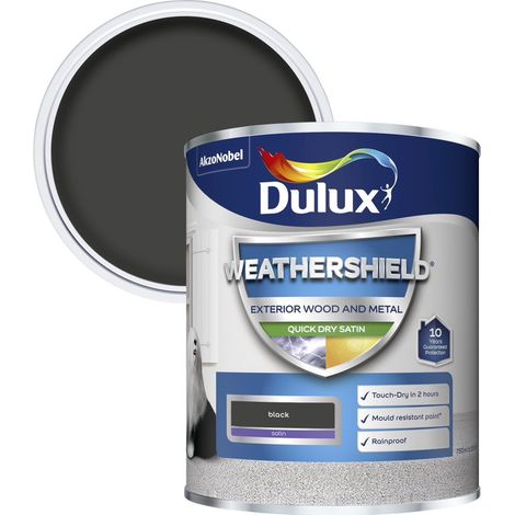 Dulux Retail Weathershield Exterior Satin Paint - Black - 750ml