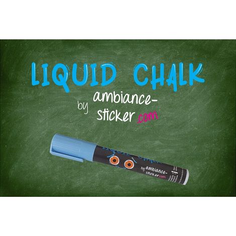 Sticker ardoise tableau noir - stickers muraux adhésif effaçable - CRAIE LIQUIDE POUR ARDOISE, TABLEAU BLANC, VITRE - 3MM BLEU (1/2)