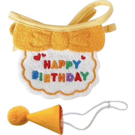 Bavoirs et chapeaux pour chien et chat, bavoir habillé mignon, accessoires de photographie amusants, cadeau pour fête d'anniversaire, chapeau jaune (1/5)