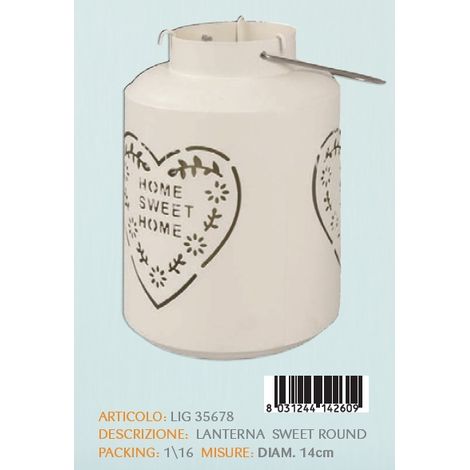Lanterna Porcacandela sweet home round 14 cm (1/2)