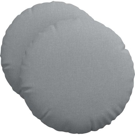 Cojines para asiento 2 pcs Gris Claro Ø50 x 19 cm tela vidaXL