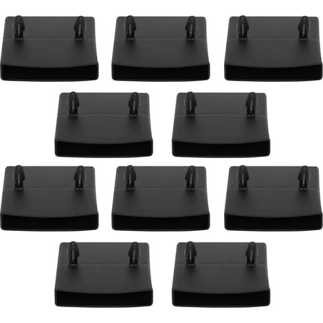 10 tapas de extremo de soporte de listones dobles con clip de 55x10 mm, de plástico negro, para marcos de cama y muebles de madera. (1/5)