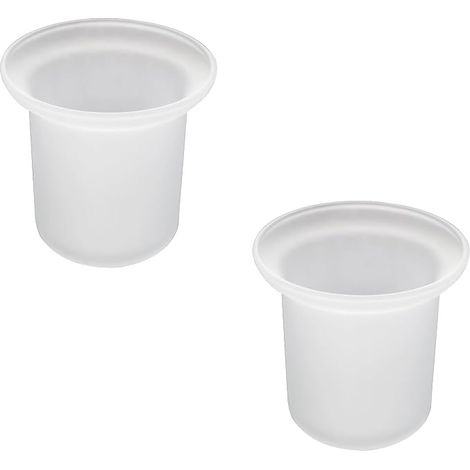 Frosted Glass Toilet Brush Holder - Bases, Wall Mounted Receptacles Bathroom Accessories (1/5)