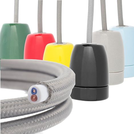 Jandei - Cable eléctrico textil color gris x1M Lampistería