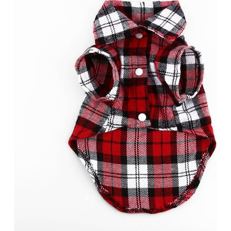 Veste rouge M pour chien et chat, manteau à col costume plaid pour petit chiot (1/5)